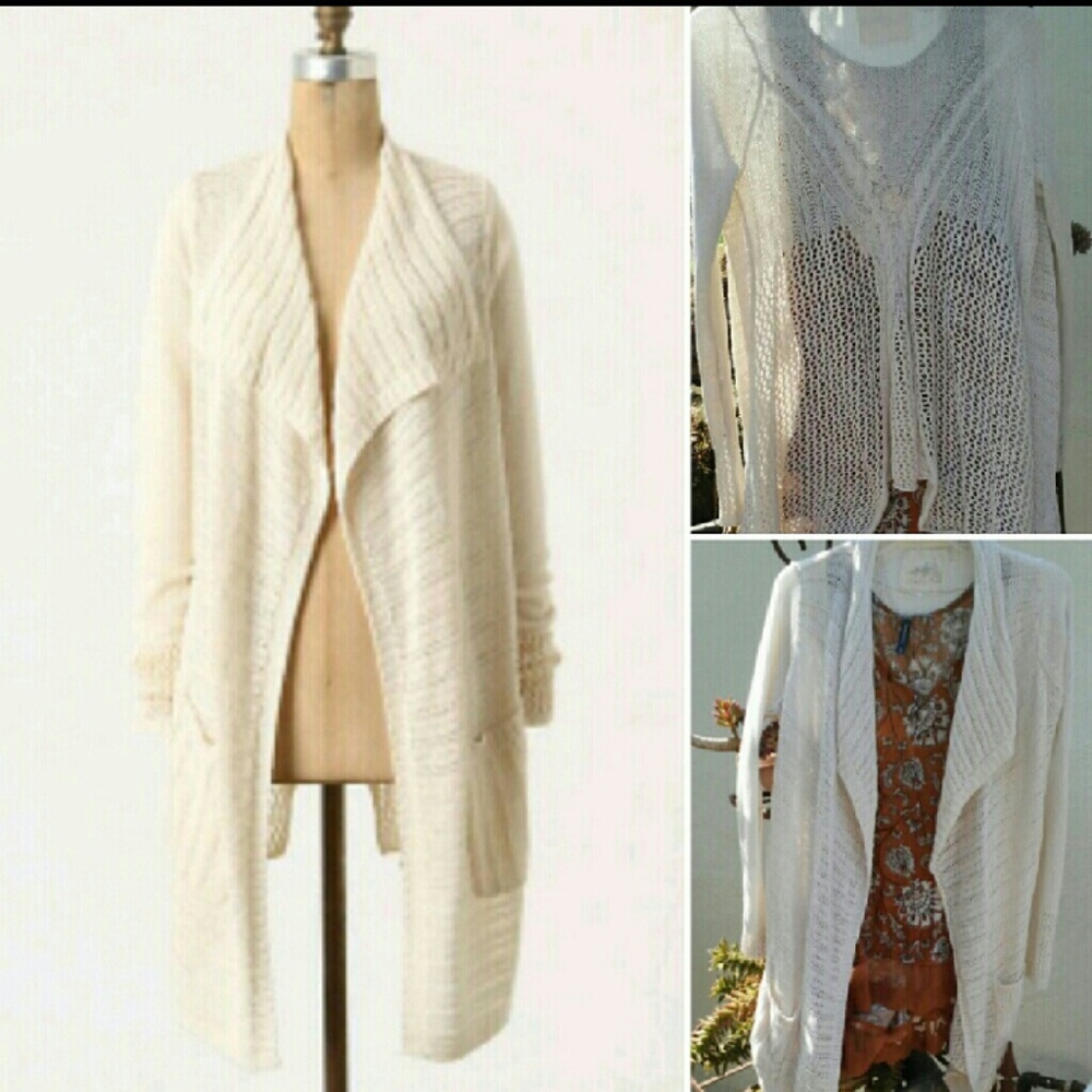 Anth Angel of the North Cream Knit Cardigan